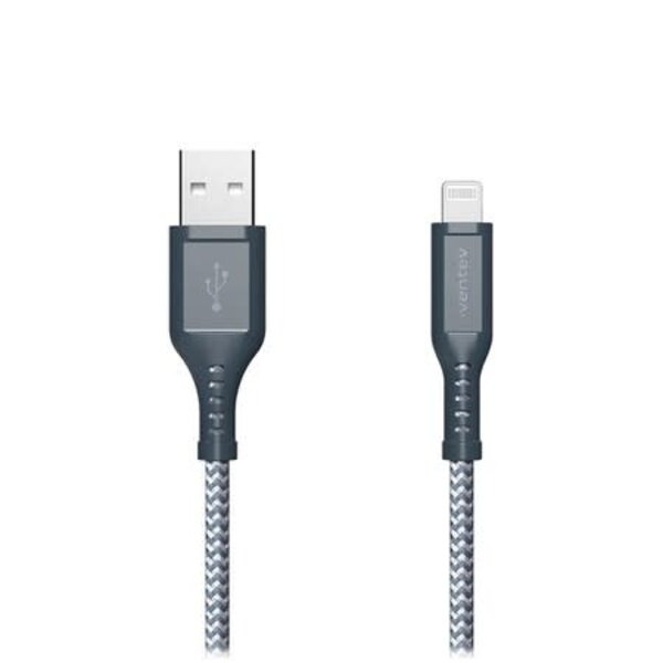 Ventev Ventev High Speed USB-A to USB-C Braided Cable 6ft Grey