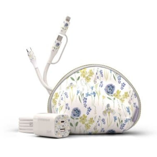 HyperGear 30W USB-C PD Charging Kit with Travel Pouch Floral