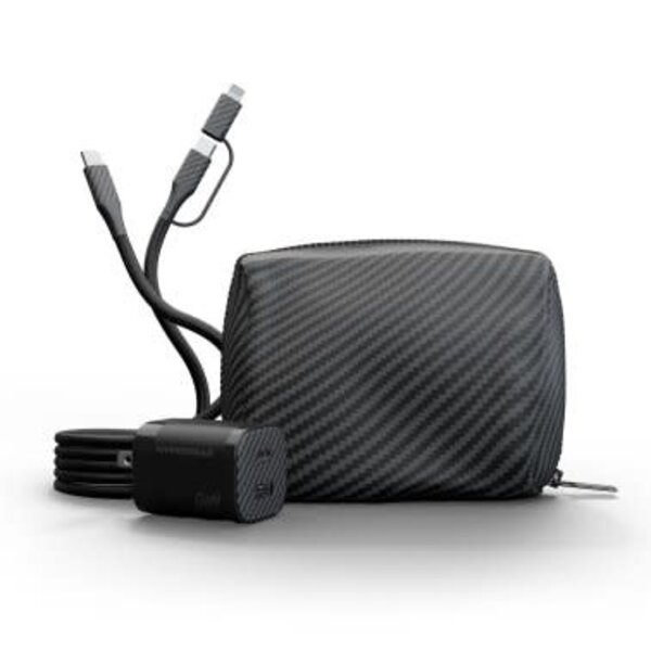 HyperGear 30W USB-C PD Charging Kit with Travel Pouch Carbon Fibre