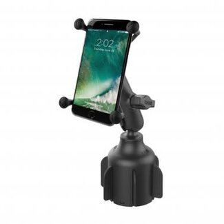 Ram Mounts RAM MOUNTS Black Large X-Grip with Stubby Cup Holder Base Rugged Vehicle Mount