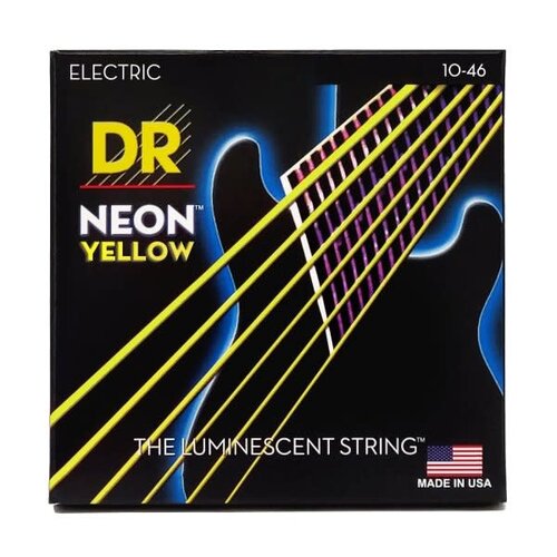DR Handmade Strings DR Handmade Strings Neon Yellow Coated Electric Guitar Strings Medium (10-46