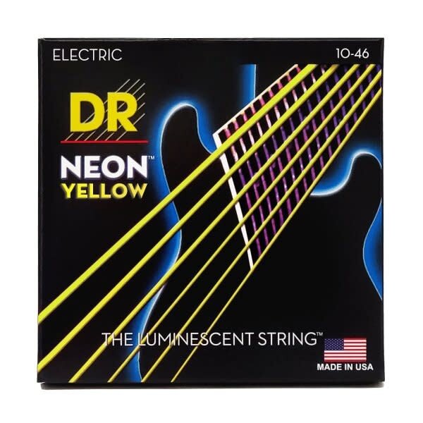 DR Handmade Strings DR Handmade Strings Neon Yellow Coated Electric Guitar Strings Medium (10-46