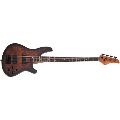 Schecter Schecter C-4 Standard 4-String Electric Bass, Tobacco Burl