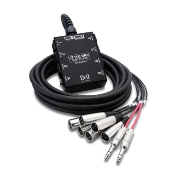 Hosa Hosa Pro-Conex Little Bro Sub Snake 6 x XLR Sends and 2 x 1/4 inch TRS Returns 20 Ft.