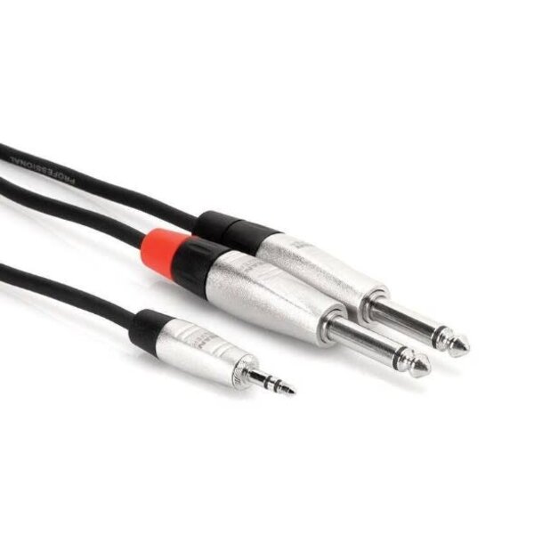 Hosa Hosa Pro Stereo Breakout Cable 3.5mm TRS to Dual 1/4 inch TS 3 Foot