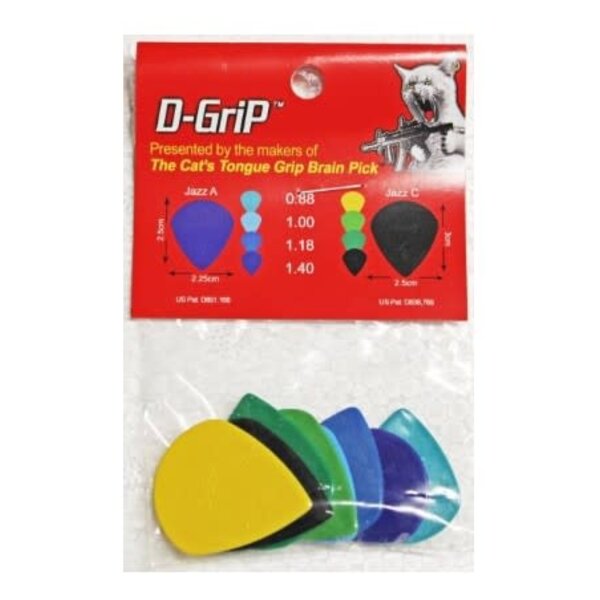 Cat's Tongue Cat's Tongue D-Grip Jazz Pick Variety Pack 8