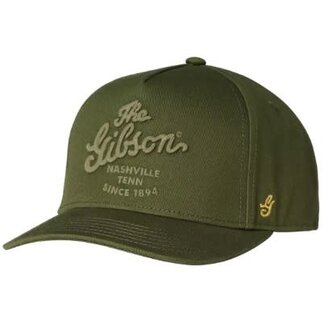 Gibson Script Logo Structured Snapback Olive