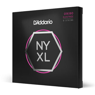 D'Addario D'Addario NYXL0980 Nickel Wound 8 String Electric Guitar Strings  Super Light 09-80