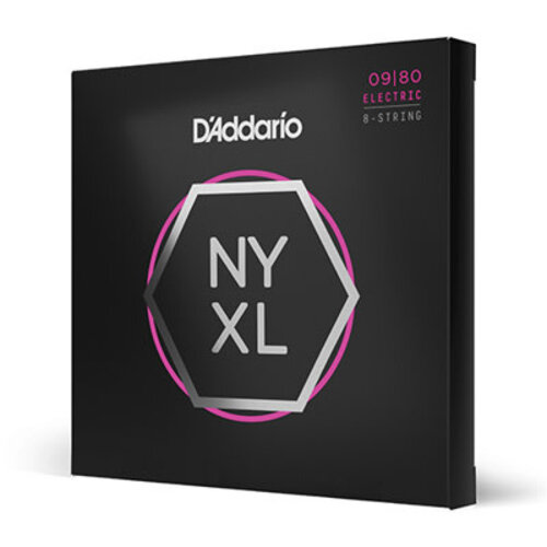 D'Addario D'Addario NYXL0980 Nickel Wound 8 String Electric Guitar Strings  Super Light 09-80