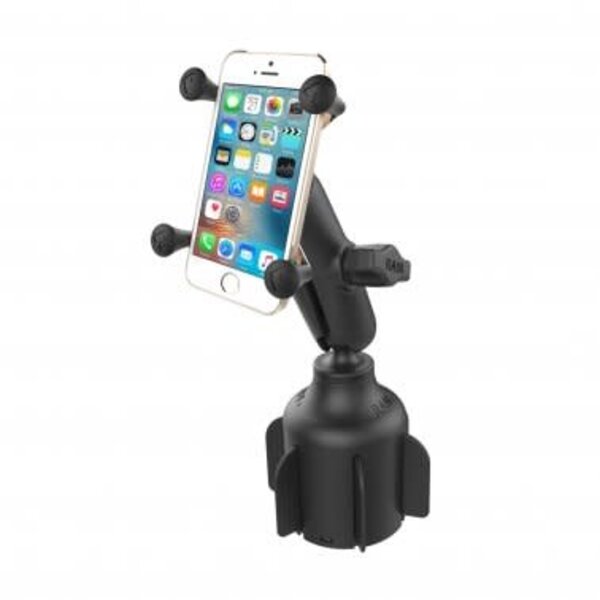 Ram Mounts RAM Black X-Grip with Stubby Cup Holder Base Rugged Vehicle Mount