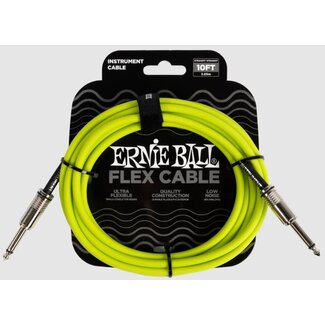 Ernie Ball Ernie Ball Flex Instrument Cable Straight/Straight 10 ft - Green