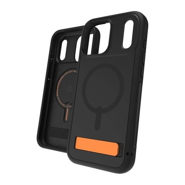 iPhone 17 Pro ZAGG Graphene Sedona Snap Kickstand Case - Flood Black/Orange