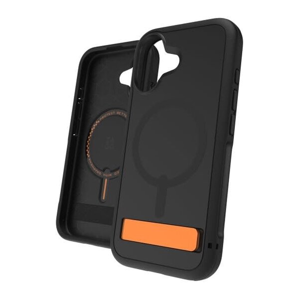 iPhone 17 ZAGG Graphene Sedona Snap Kickstand Case - Flood Black/Orange