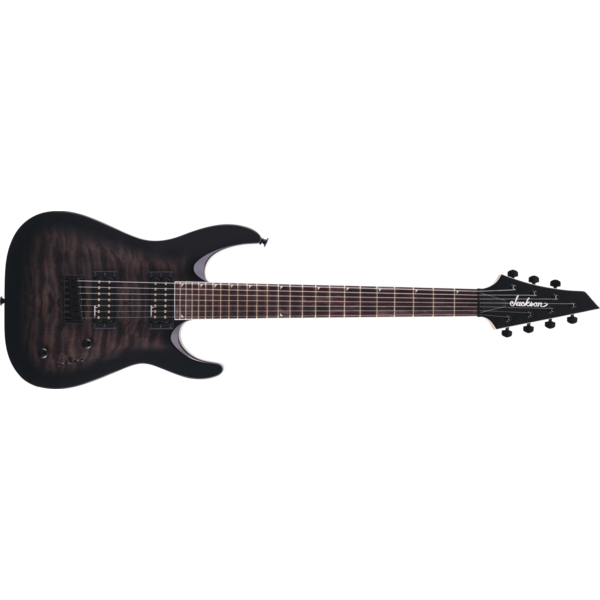 Jackson X Jackson JS Series Dinky™ Arch Top JS22Q-7 DKA HT Amaranth Fingerboard Transparent Black Burst