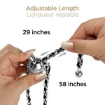 HyperGear TECHcessories Universal Crossbody Phone Strap - Silver Chain Black Vegan Leather