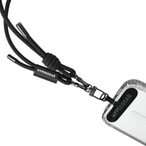 HyperGear TECHcessories Universal Crossbody Phone Strap - Black Braided Rope