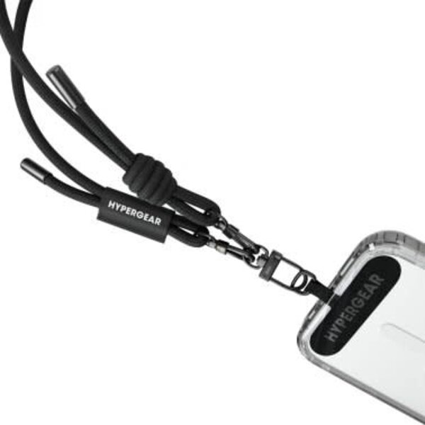 HyperGear TECHcessories Universal Crossbody Phone Strap - Black Braided Rope