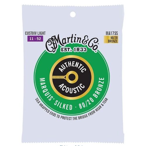Martin & Co Martin Authentic Acoustic Guitar Strings Marquis Silked Custom Light