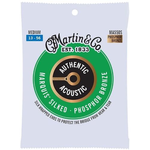 Martin & Co Martin Authentic Acoustic Marquis Silked Guitar Strings Phosphor Bronze Medium