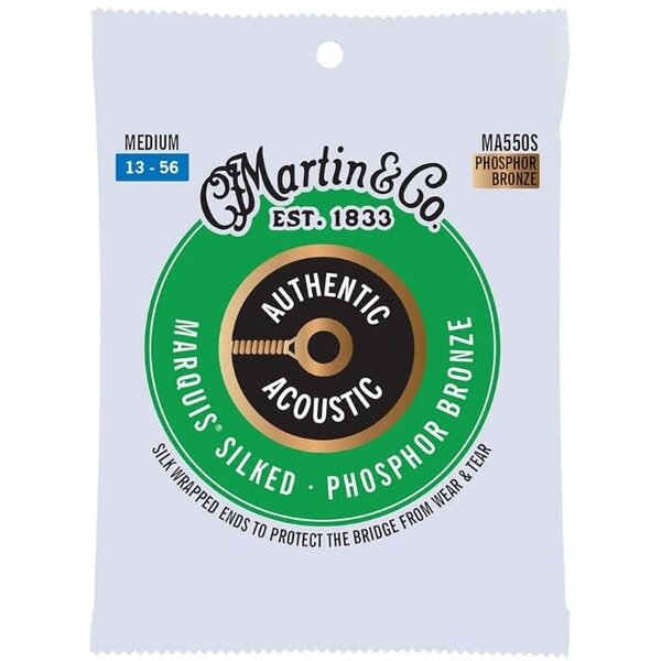 Martin & Co Martin Authentic Acoustic Marquis Silked Guitar Strings Phosphor Bronze Medium