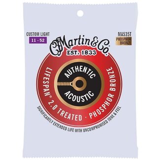 Martin & Co Martin Authentic Acoustic Guitar Strings Lifespan 2.0 Treated Custom Light