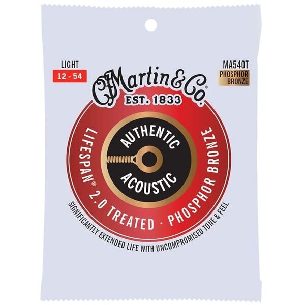 Martin & Co Martin Authentic Acoustic Guitar Strings Lifespan 2.0 Treated Light