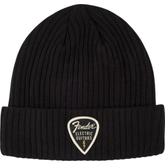 Fender Fender® Pick Patch Ribbed Beanie Black