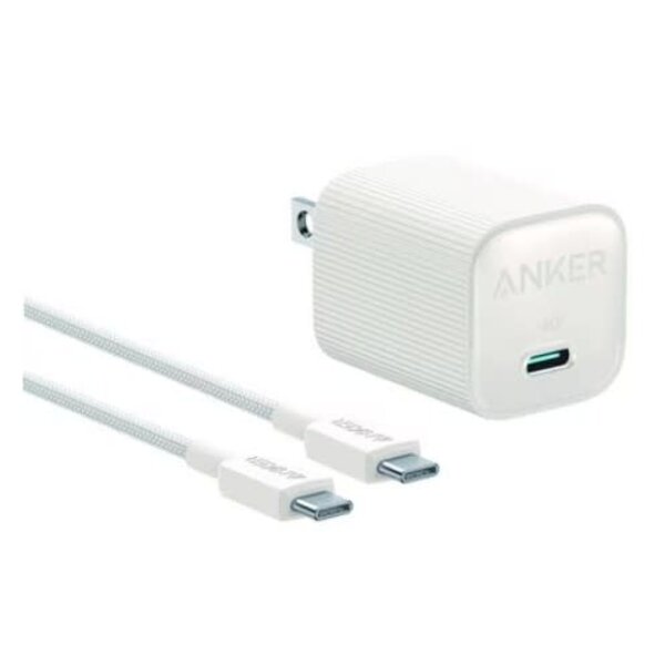 Anker Anker Nano Wall Charger 30W USB-C White with USB-C AKSD Brained 3ft Cable