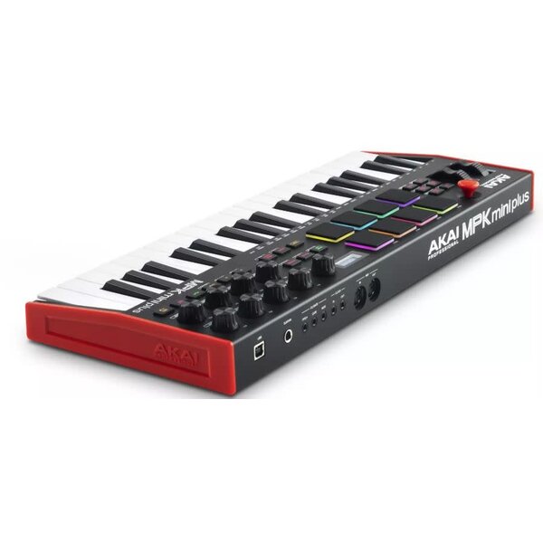 Akai Akai Professional MPK Mini Plus - USB MIDI Keyboard Controller with 37 Mini Keys, 8 MPC Pads, Sequencer, MIDI/CV/Gate I/O, Music Production Software and Native Instruments Sound Package