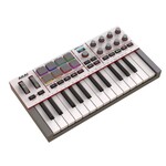 Akai Akai Professional MPK Mini IV USB-C MIDI Keyboard Controller for Beginners and Producers - MPC Drum Pads, 360° Knobs, Pitch and Mod Wheels, Production Software, Native Instruments Sound Package, Grey