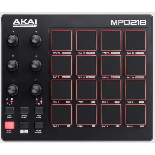 Akai Akai Professional MPD218 | MIDI Drum Pad Controller w/ Free Software