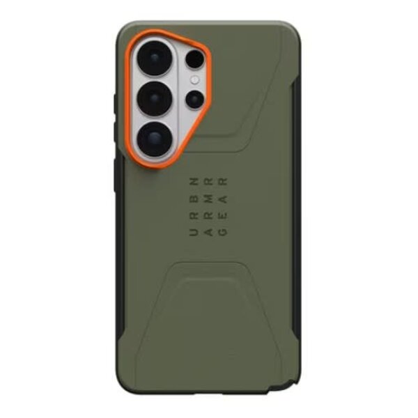 Urban Armor Gear UAG Civilian Rugged Case w/Magnets Olive Drab/Orange for Samsung Galaxy S26 Ultra