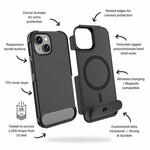 Blu Element Blu Element Armour Ultra MagSafe w/Kickstand Case Black for iPhone 17e/16e/15/14/13