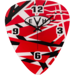 EVH Pick Shape Clock Red/White/Black Stripes