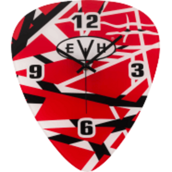 EVH Pick Shape Clock Red/White/Black Stripes