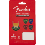 Fender Fender Pick Shape Logo Coasters Multi-Color 4 Pack