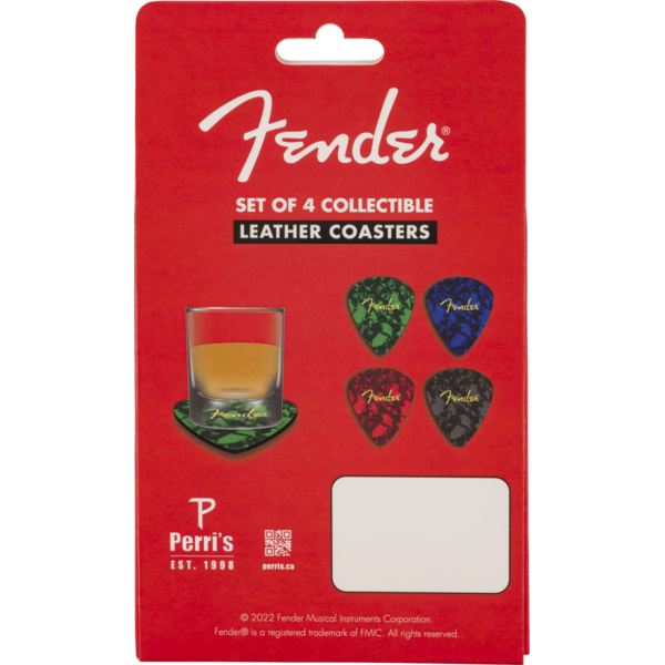 Fender Fender Pick Shape Logo Coasters Multi-Color 4 Pack