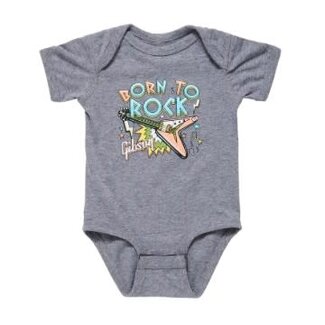 Gibson Born to Rock Baby Onesie Gray 6 Month