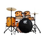 Westbury Westbury 400 Series 5-Piece Stage Drumset With 22" Bass Drum & Throne Tangerine Sparkle