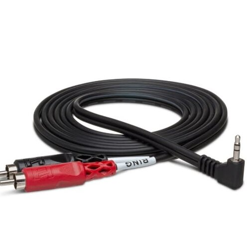 Hosa Hosa Stereo Breakout Right Angle 3.5 TRS to Dual RCA 6 Foot