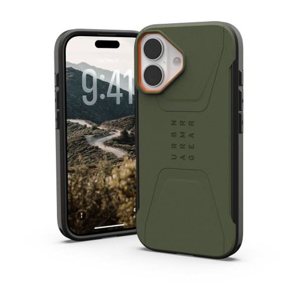 Urban Armor Gear iPhone 17 UAG Civilian MagSafe Case - Olive/Orange