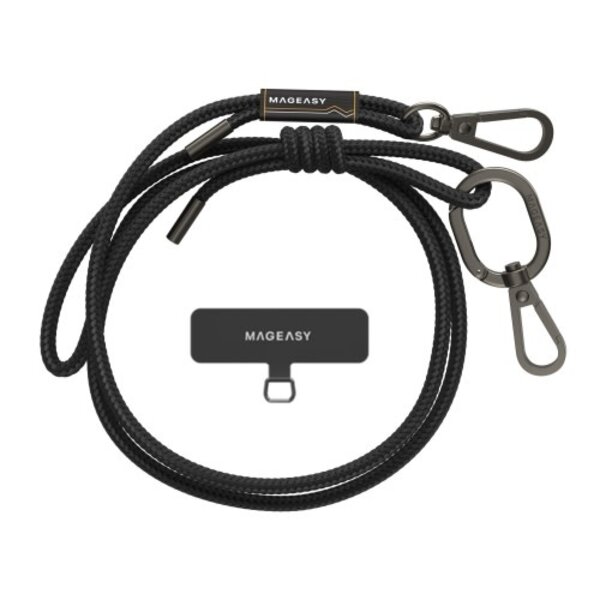 MAGEASY 6mm Adjustable Strap Phone Lanyard Black