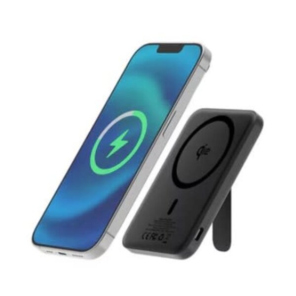 Blu Element Blu Element Qi2 SLIM Wireless Power Bank with Kickstand 5K Black