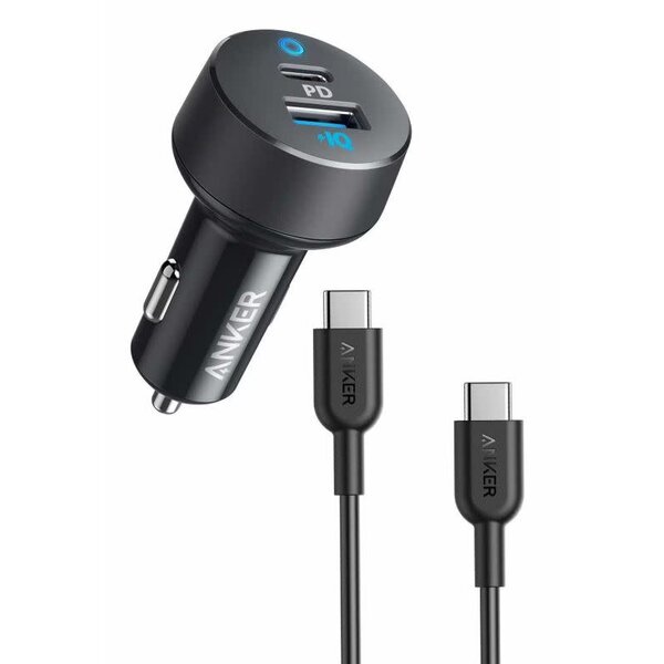 Anker Anker Car Charger 35W 2-Port USB-A/USB-C Black with USB-C Cable