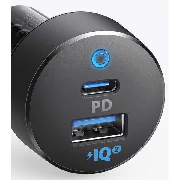 Anker Anker Car Charger 35W 2-Port USB-A/USB-C Black with USB-C Cable