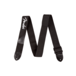 Fender Fender® Logo Strap, Black/White Logo, 2"