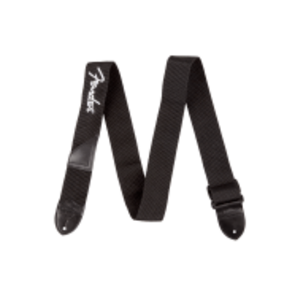 Fender Fender® Logo Strap, Black/White Logo, 2"