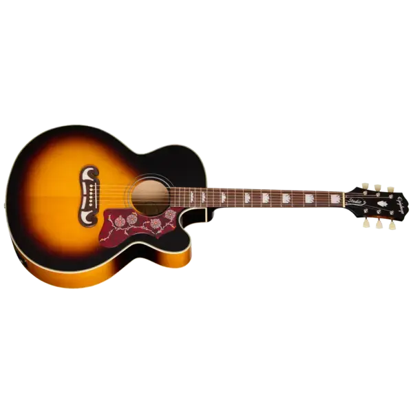 Epiphone Epiphone J-200 Studio EC Acoustic/Electric Guitar with Gigbag - Vintage Sunburst