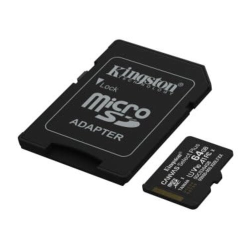 Kingston Kingston 64GB microSDXC Canvas Select Plus Gen3 150MB/s A1 Card + Adapter