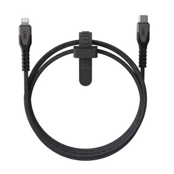 Urban Armor Gear UAG Rugged Kevlar Core USB-C to Lightning Charge/Sync Cable 5ft Black/Grey